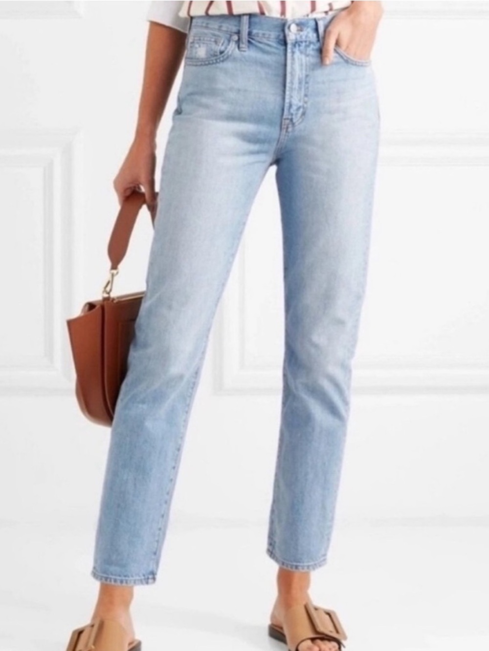 Madewell The Perfect Summer Jeans Light Blue Denim Straight Leg Jeans Sz 28